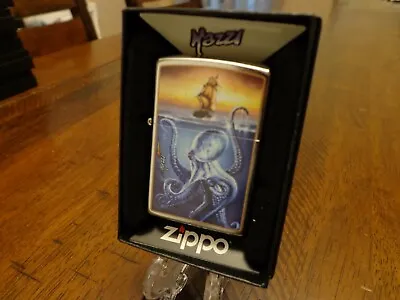 Mazzi Giant Octopus And Tall Ship Street Chrome Zippo Lighter Mint In Box • $27.95