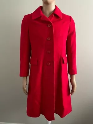 Vintage Women's Red Cashmere Long Coat Size Large • $19.99