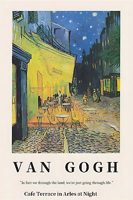 Van Gogh Canvas Wall Art Poster - Cafe Terrace In Arles At Night • $51