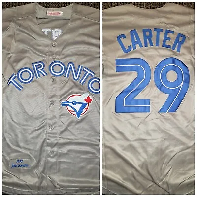 Retro Joe Carter Toronto Blue Jays #29 Gray LARGE Baseball Jersey • $50.96