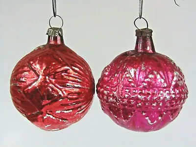 Lot VTG Antique Blown Glass Outdent Bumpy BALLS Christmas Ornaments Germany • $18