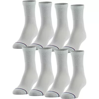 Mens 8 Pack Diabetic Quarter With Non-binding Top Casual Socks White Shoe S... • $31.66