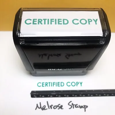 Certified Copy Rubber Stamp Green Ink Self Inking Ideal 4913 • £9.45