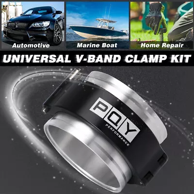 $29.90 • Buy For 3Inch 76mm 3  Aluminum HD Intake V-band Clamp Intercooler Pipe Quick Release