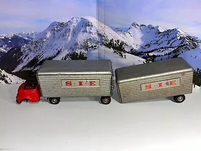 Rare 1950's SSS Shioji Tin Friction S.I.E. Tandem Trailers With 1953 GMC Truck • $55