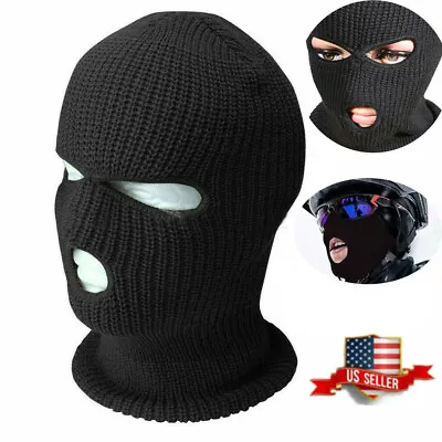 3 Hole Full Face Mask Winter Ski Cap Balaclava Beanie Tactical Warm Hat Gifts US • $5.99