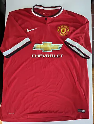 Nike Manchester United 2014 Dri Fit Chevrolet Home Football Soccer Jersey Sz XXL • $30