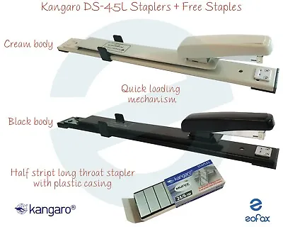 KANGARO DS-45L Half Long Strip Throat Stapler - 30 Sheets Stapling +1000 Staples • £19.99