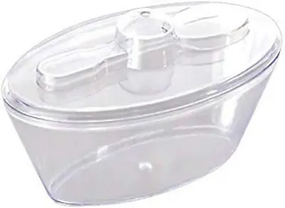 Premium 4 Oz Clear Oval Disposable Plastic Mini Cups With Lids & Spoons (Pack Of • $13.91