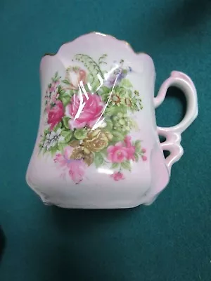 Victorian Branderburg Mustache Cup Gorgeous Colors FLORAL PINK  • $38.99