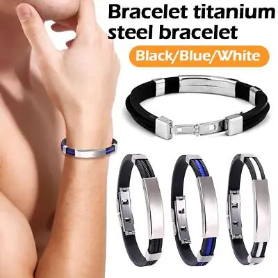 Titanium Detox LymphUnclog Wristband Men Magnetic Bracelets For ❀ • £1.94