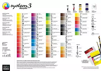 Daler Rowney System 3 Acrylic Paint 150ml - All Single Colours • £11.95