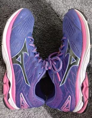 Women's Mizuno Wave Rider 20 Size 8 Running Sneakers/Shoes Black Pink • $21.95