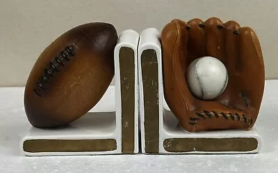 Vintage Lefton Bookends Sports Baseball Glove & Football Ceramic Set - Japan • $15.99