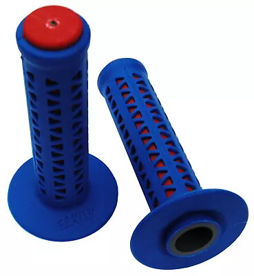 AME Old School BMX Unitron Bicycle Grips - BLUE Over RED • $36.99