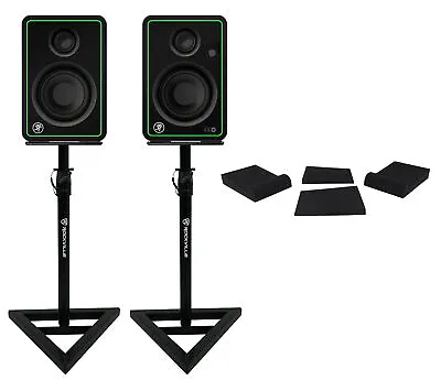 (2) Mackie CR3-XBT 3  50w Studio Monitor Speakers W/Bluetooth+Stands+Foam Pads • $168.99