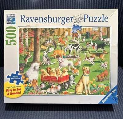 Ravensburger  Puzzle  500 Pieces At The Dog Park Large Piece Format Complete • $1