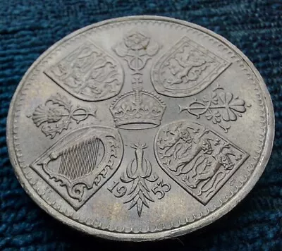 1953 Coronation Crown  - Queen Elizabeth 2 Coronation Five Shilling Elizabeth II • £4.45