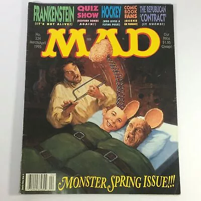 Mad #334 March April 1995 - Frankenstein / The Republican Contract / Hockey • $6.95