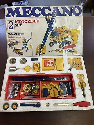 Vintage Meccano Motorised Set 2 1978 100% Complete In Box With Manuals • £49.50