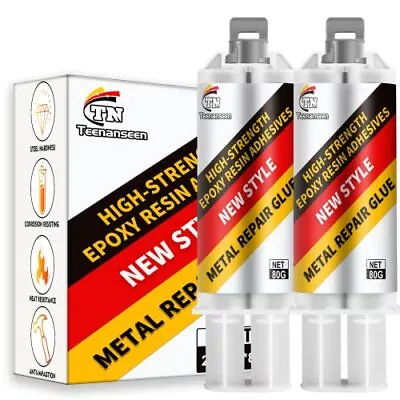 Metal Repair Glue 2 Pack Metal Epoxy Glue Heavy Duty High-Temperature Heat  • $16.82