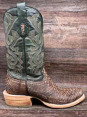 A4287 Men's Light Brown Square Toe Genuine Python Skin Boot By Corral • $319.95