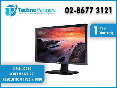 Dell U2212h 22  Widescreen B GRADE LCD Monitor FHD 1920 X 1080 VGA DVI DP WRNTY • $39