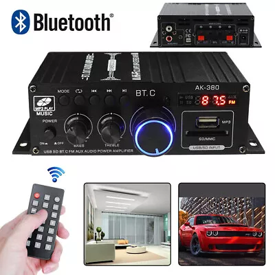 400W Bluetooth HiFi Power Amplifier Audio Digital Stereo FM AMP With Remote UK • £18.92