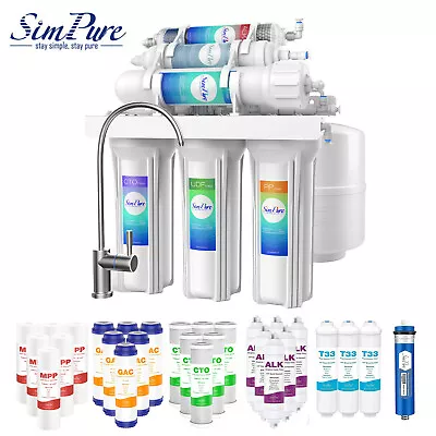 Simpure 6 Stage Alkaline Under Sink Reverse Osmosis Water Filter System Drinking • $25.99