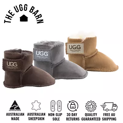 UGG Baby Booties | Aussie Made | Anti-slip Grippers | VELCRO® Brand Fastener • $35