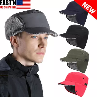 Winter Hat With Ear Flaps Thermal Warmer Snow Ski Cap Flat Cap For Cold Weather • $4.89