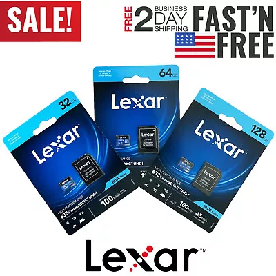 Lexar Micro SD 32GB 64GB 128GB Memory Card Class 10 For Phone Camera Drone Lot • $5.80