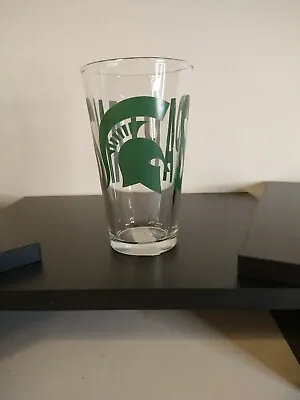 Michigan State Spartans Logo Pint Glass 16oz New With Sticker Spartans Cup  • $4