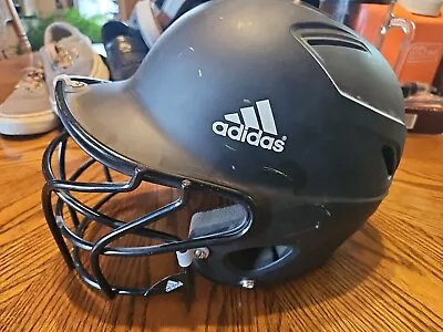 Adidas Incite Flat Black Batting Helmet Climacool Face Guard 6 3/8  -7 3/8  • $24.99