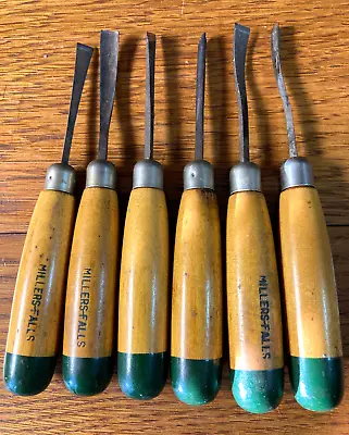 Vintage Millers Falls Carving Tool Set  Used Set Of 6 - Average Use- See Photos • $26.95