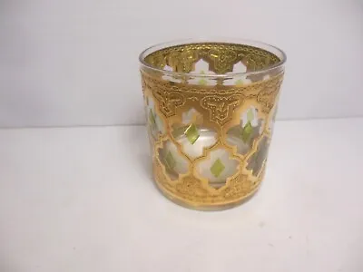 Vintage MCM Culver Valencia 22k Gold Old Fashioned Low-Ball Short Glass • $21.25