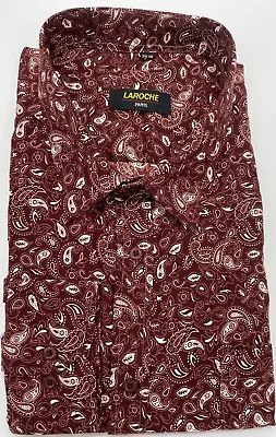 Laroche Paris Mens Big Size Shirts Ls Size 2xl-4xl Paisley Pattern 5colours • £24.99