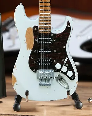 Mick Mars Guitar Motley Crue Collectible Vintage White Fender Strat Mini Guitar • $36.99