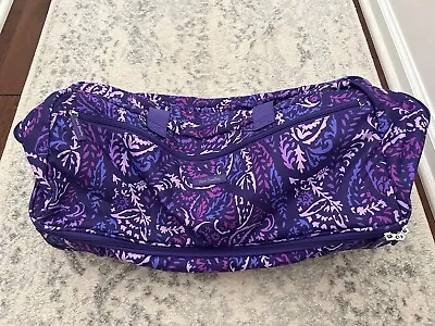 Vera Bradley Rolling Duffel Bag Luggage Paisley Amethyst Wheels 21”x13”x10” • $89.99