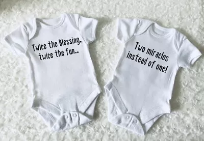 Twin Baby/Pregnancy Announcement Vests Unisex Baby Shower Gifts Twin Baby Gift • £18