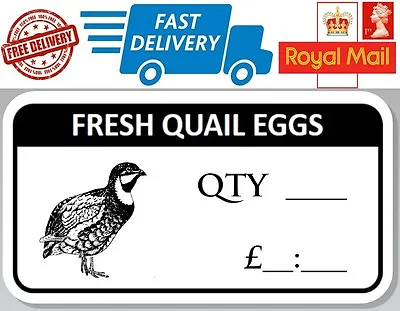 100 X Fresh Quail Egg Box Stickers Qty Price £ Labels For Eggs • £3.99