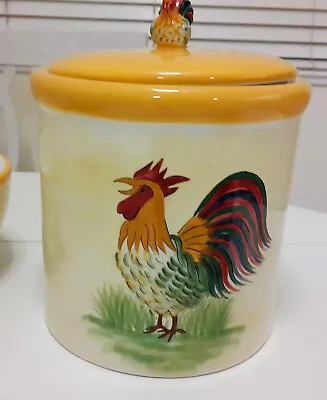Ceramic Hand Painted Rooster Cookie Jar • $16.75
