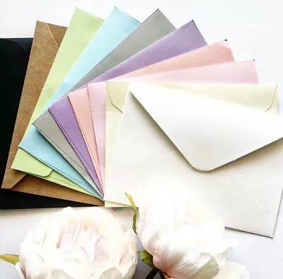 20 / 40 Coloured C6 A6 Envelopes 110 X 160mm 100GSM Black White Envelopes • $8.95