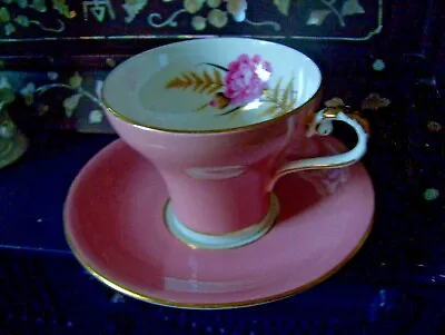 £27 • Buy Aynsley China Rose Pink Corset Shaped Cup & Saucer 