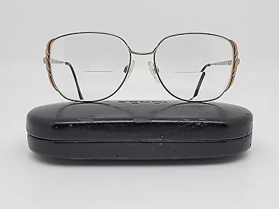 Fendi Natural Silver Gold Vintage Square Eyeglasses Frame W Case Italy 54-16-135 • $45.99