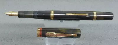 Vintage Mabie Todd SWAN Modal 230c  C.1925  BLACK/BROWN  FOUNTAIN PEN  14ct Nib • £120