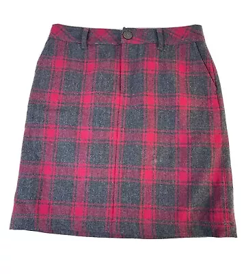 VTG Y2K Eddie Bauer Womens 6 Wool Punk Plaid Gingham Mini Skirt • $24.99