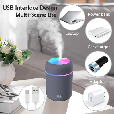 Portable USB Mini Humidifier Car Air Purifier Oil Aroma Diffuser Cool Mist 300ML • $7.99