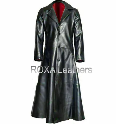 ROXA Western Men Occasion Wear Authentic Lambskin Pure Leather Long Trench Coat • $197.11
