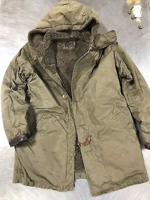 Jcrew Coat Jacket Waxed Small Men’s Green Lined Insulated • $89